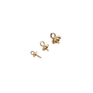宏雲Hongyun-Ala新品-14k包金保色18k半孔珍珠吊墜珠託珠帽花托diy手工首飾品配件材料