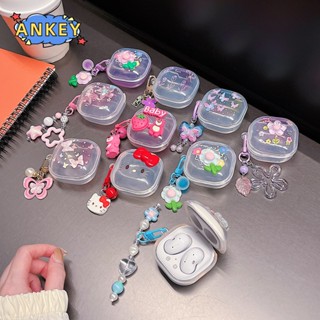 SAMSUNG 適用於三星 Galaxy Buds 2 Pro / Buds Live 透明耳機矽膠套耳塞紫色蝴蝶防水防