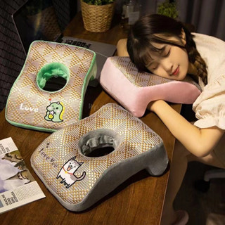 熱賣好物✨ 記憶棉午睡枕兒童敎室午休枕頭豆豆絨四季午休枕辦公室成人側睡枕