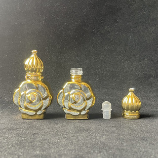 10ML花卉鍍金玻璃精油滾珠瓶滾珠便攜可填充樣品
