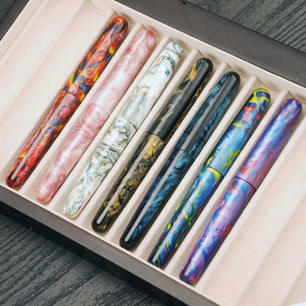 Fuliwen 017樹脂鋼筆Ef/f/m筆尖大尺寸墨水筆豪華獨特不規則圖案禮品辦公用筆