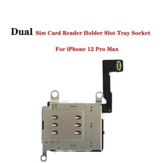用於 ip 12 Pro Max 迷你託盤插槽支架適配器更換的雙 Sim 卡讀卡器排線