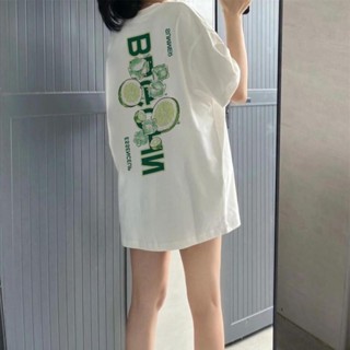 Angel媽咪 孕婦裝上衣 臺灣出貨 孕婦純棉短袖T恤女大碼寬鬆夏日小清新檸檬冰塊印花休閒打底衫潮