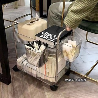 ✨新品 臺灣熱銷 免運✨透明亞克力小推車零食置物架客廳多層可移動衛生間收納架