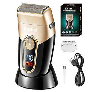 科美KM-3209男士剃須刀帶充電底座電動剃須刀幹濕兩用衚須剃須充電式剃須刀雙網強力