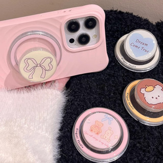 Magsafe Popsockets 磁吸手機支架支架蝴蝶結熊愛圓形創意支架手機防摔支架