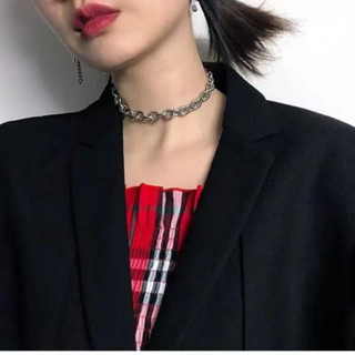 新款鏤空OT扣男女同款項鍊 韓版ins簡約港風個性鎖骨鏈 情侶嘻哈朋克街頭粗鏈條