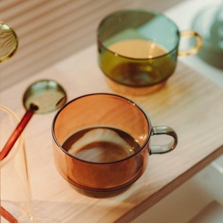 【娜美】日本Amabro彩色復古咖啡杯耐熱玻璃杯水杯帶把手杯子馬克杯高顏值