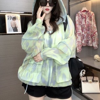 現貨速發#韓版上衣 女生著裝輕薄透氣防曬衣女時尚印花夏季新款寬鬆休閒洋氣百搭防曬服潮長袖上衣