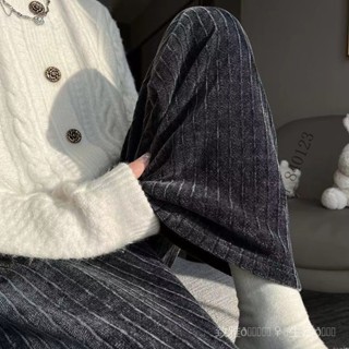 低價👉雪尼爾奶油褲闊腿褲女鞦鼕高腰白色加絨垂感直筒高個子休閒女褲 q k e w