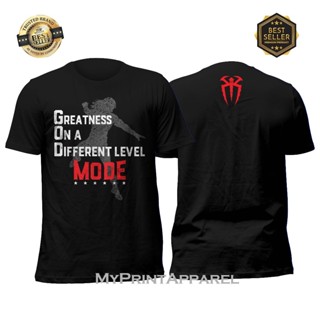 Roman Reigns 上帝模式在不同水平模式 T 恤上很棒