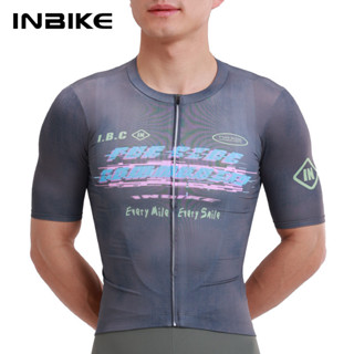 INBIKE Powerband 男士自行車騎行服透氣騎行短袖 3 口袋騎行公路自行車襯衫夏季山地車服裝