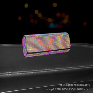【JJcar】鑲鑽車載眼鏡盒多功能墨鏡收納盒滿鑽女車用眼鏡盒遮陽闆收納用品🎉全館下殺🎉03