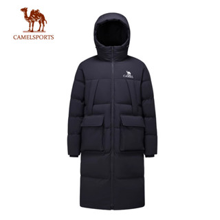 CAMEL SPORTS駱駝 女士運動羽絨服 中長款冬季三防保暖加厚連帽外套