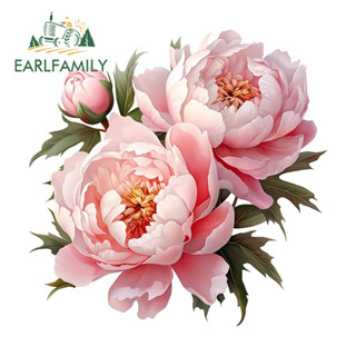 EARLFAMILY牡丹花3D車貼個性摩托車電動自行車衝浪板JDM乙烯基防水貼花防刮汽車造型