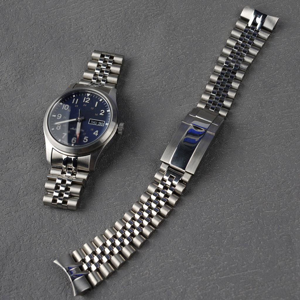 適用於 22mm Seiko 5 SRPG27 錶帶SRPG29 31 SRPG35 37 39 商務不鏽鋼帶