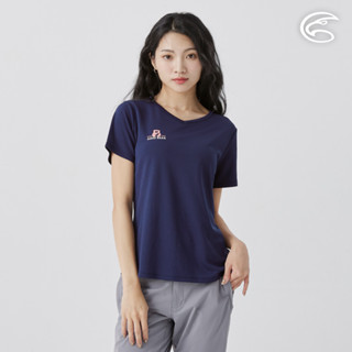 adisi 女涼感型單向導濕速乾圖騰上衣 al2511041 海軍藍 (s-2xl)｜吸濕 快乾 透氣 排汗衣