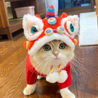 【臺灣出貨】 寵物新年虎頭帽子秋冬季保暖狗狗貓咪搞怪變身頭套頭飾用品批發