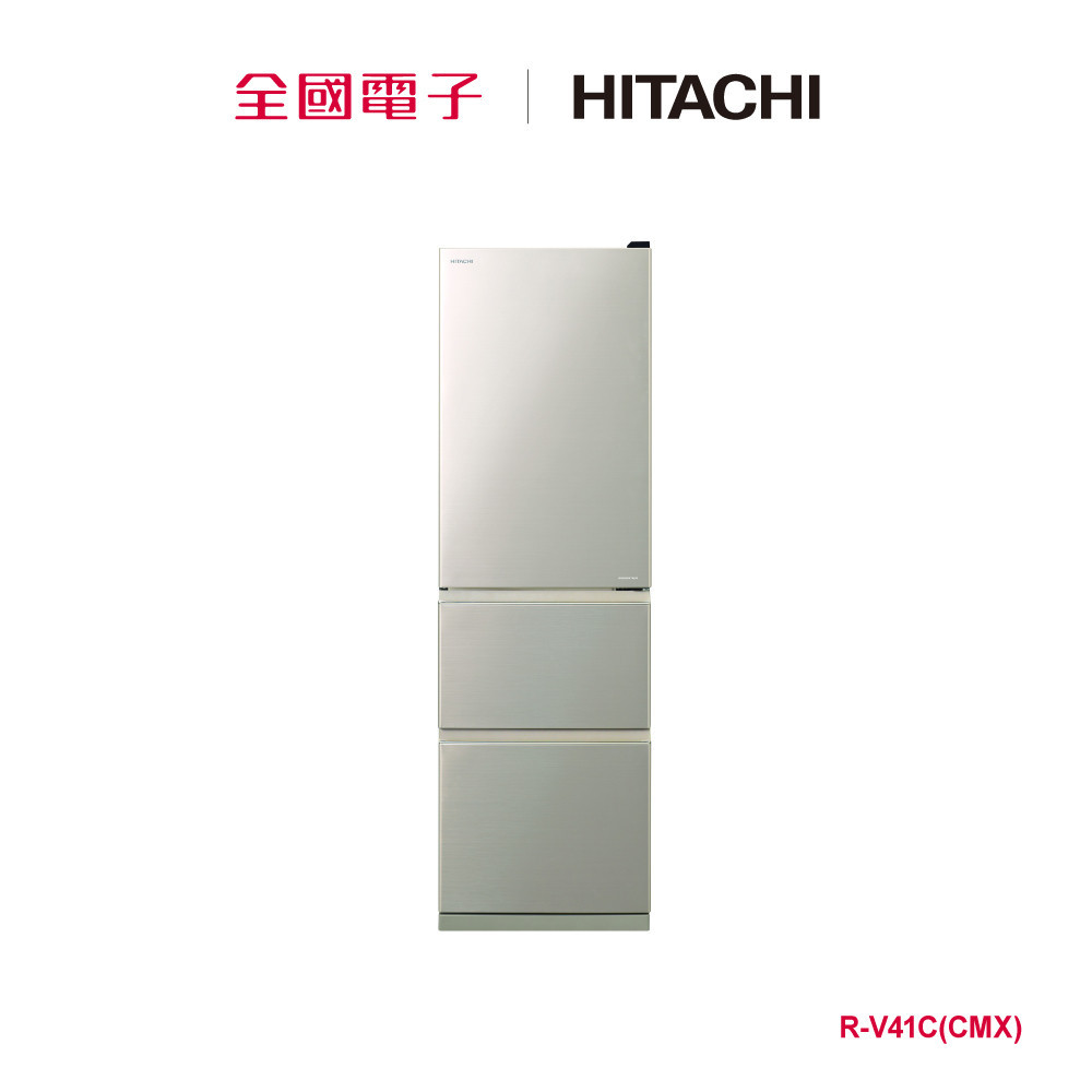 日立 394L三門鋼板變頻冰箱-金  R-V41C(CMX) 【全國電子】