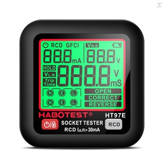 Habotest HT97E 數字插座測試儀電壓測試英國插頭插座檢測器智慧漏電測試多功能相位測試儀
