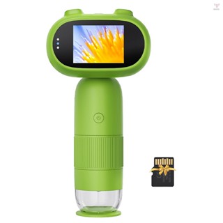 手持式兒童數碼顯微鏡 500X/1000X 放大倍率 2.0 英寸 IPS 螢幕 16MP 照片 1080P 影片內置電