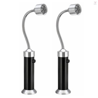 2 件裝 9 LED 燒烤爐燈帶磁性底座工具燈帶塑膠外殼手電筒夜燈帶彎曲軟管 LED 燈,適用於家庭燒烤戶外露營黑色