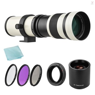 Andoer 相機 MF 超長焦變焦鏡頭 F/8.3-16 420-800mm T 卡口 + UV/CPL/FLD 濾鏡