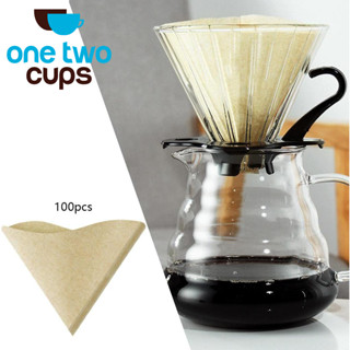 一個兩個杯子咖啡濾紙濾紙V60 1-2杯100 PCS V40 7CHX7NBR