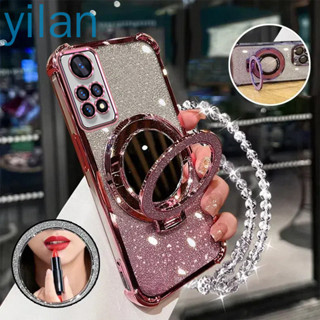 Redmi note 11 11s note 11 pro 4G 四角防震手機殼 3D 化妝鏡架新款手鍊軟殼手機殼
