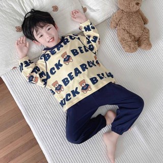 Smile Kids 兒童睡衣 秋冬款 臺灣出貨 卡通可愛睡衣兒童春秋款男童長袖長褲中大童洋氣套裝家居服可外穿