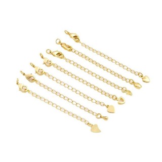 宏雲Hongyun-Ala新品-強保色包18K真金桃心愛心花苞水滴尾鏈diy手鏈項鍊延長鏈飾品配件