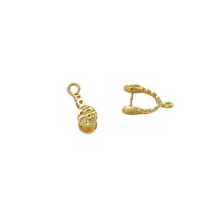 宏雲Hongyun-Ala新品-銅包18k金保色福子瓜子扣平安扣玉墜翡翠吊墜夾扣頭手工diy掛墜扣