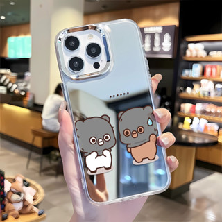 無語一二布布11pro防摔iPhone16promax手機殼15pro鏡面12pro保護殼14plus硬殼大孔13pro