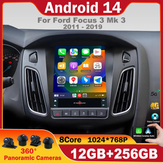 適用於福特福克斯3 Mk 3的Android 14車載收音機2011 2012-2019車載多媒體影片播放器NO 2Di