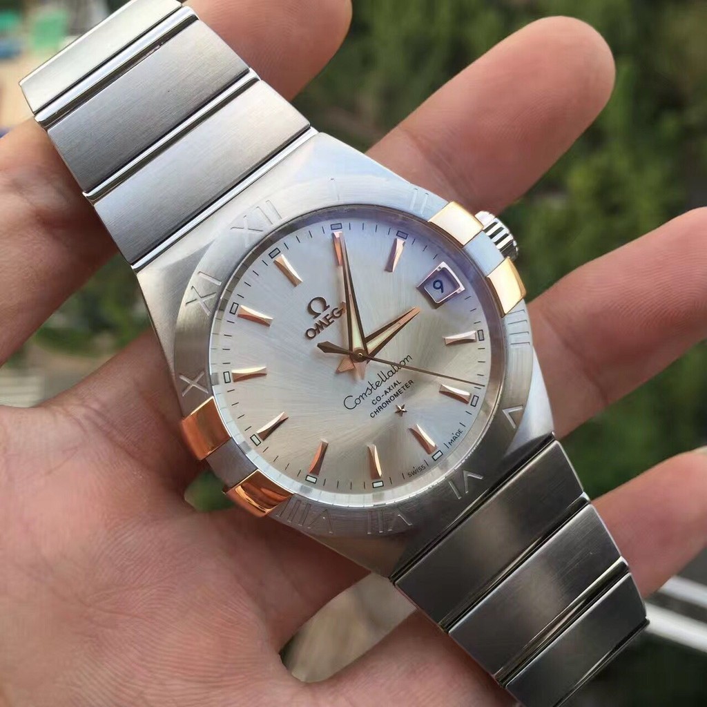 Omega 歐米茄星座8500機芯白紅金背透機械錶123.20.38.21.02.004