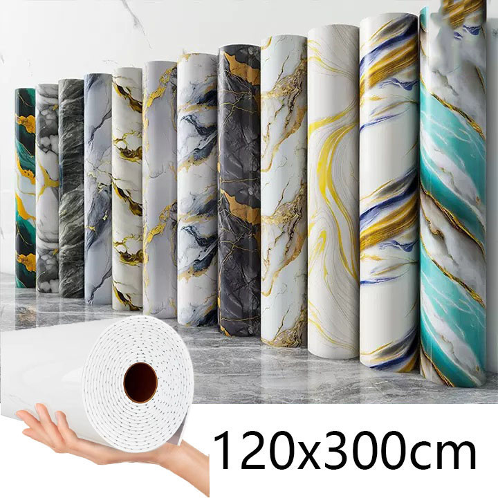300cm x 120/60cm 大理石板,(自粘)3D 北歐瓷磚牆板 Gremag / 仿陶瓷牆貼裝飾
