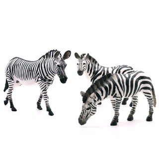 【新品】 非洲草原模擬斑馬模型動物玩具兒童禮物擺設實心模型