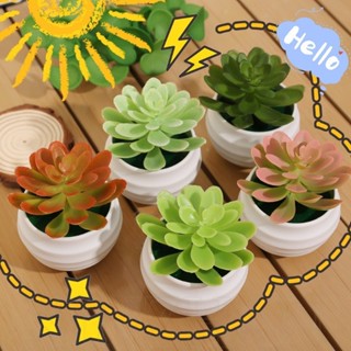 1-3 件模擬多肉植物小盆栽植物 - 室內桌面書架裝飾綠色植物 - 微型景觀裝飾品 - 迷你多肉盆景汽車裝飾