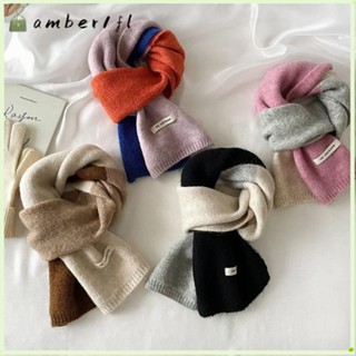 AMBER1羊毛圍巾l,韓版風格暖暖的針織圍巾,新建彈性條紋厚圍巾披肩冬季