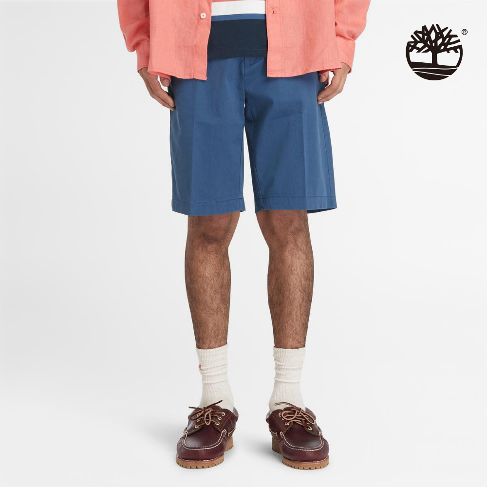 Timberland 男款靛藍色休閒卡其短褲|A2DFM288