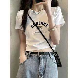Chic☀【3561人收藏】辣妹純欲風正肩短袖T恤女夏新款緊身顯瘦百搭露肚打底衫上衣ins潮 短版上衣 露腰t恤 短版上