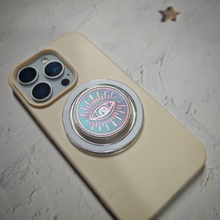 金屬強磁潮流圖案幻彩眼睛星辰倖運幣啪嗒磁吸magsafe手機支架氣囊可折疊伸縮指環扣泡泡騷通用各種手機小眾