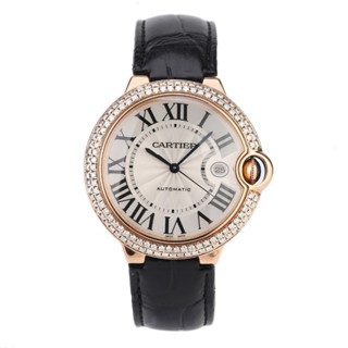 Cartier 卡地亞藍氣球18k玫瑰金後鑲鑽男士自動機械手錶腕錶W6900651