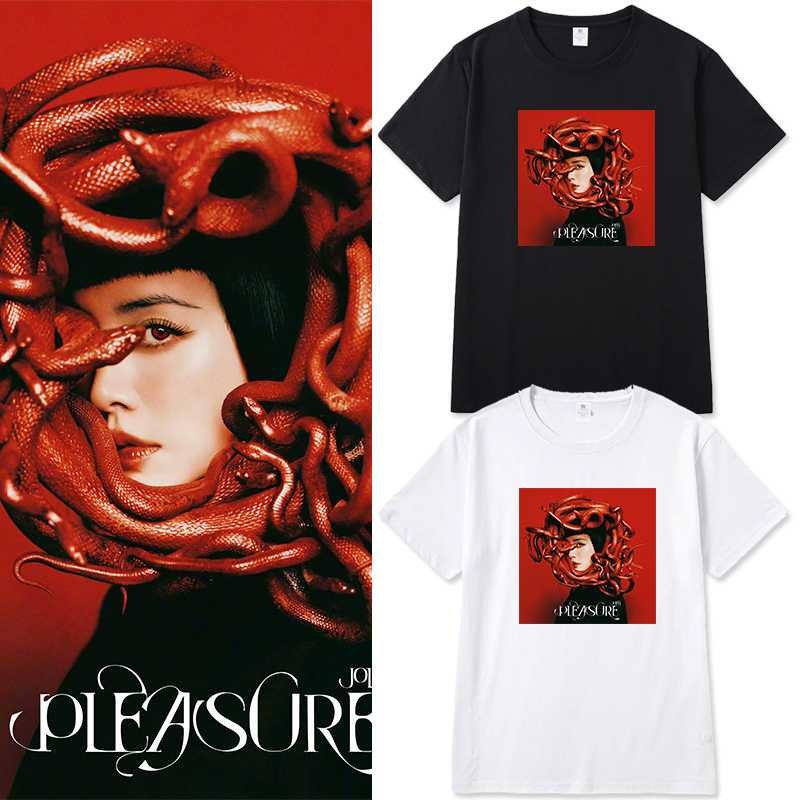 現貨熱賣蔡依林新專輯PLEASURE同款周邊短袖T恤男女短袖純棉打底應援衣服加肥加大XS-7XL可訂製