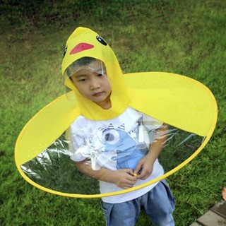 ‹雨衣›現貨 兒童 雨衣可愛男女童雨衣幼兒園網紅小黃鴨子飛碟鬥篷寶寶雨傘