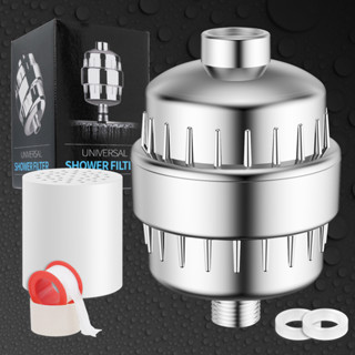 現貨歐美熱銷20層15級家用淋浴花灑過濾器組合洗澡淨水器除餘氯濾芯