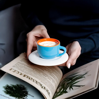 可微波咖啡杯帶碟子馬克杯創意拿鐵杯[S520]陶瓷濃縮咖啡杯套裝複古ins高顔值下午茶杯子精緻家用早餐馬克杯