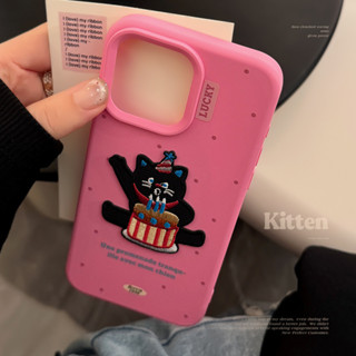 立體刺繡ins風可愛貓咪適用16 15 14 13 12 11promax 情侶款 保護殼 軟殼 防摔
