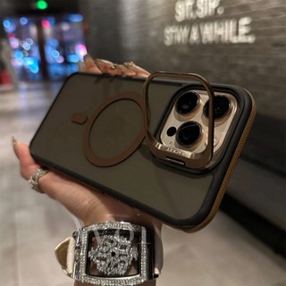 合金鏡頭支架 手機殼 防滑邊框 磁吸 保護殼 適用於 iPhone 16 15 14 13 12 11 Pro max