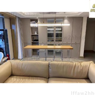 🏠免運~黑色實木亞克力吧檯桌椅 休閒高腳客廳沙發透明懸浮家用陽臺長條桌 可開發票